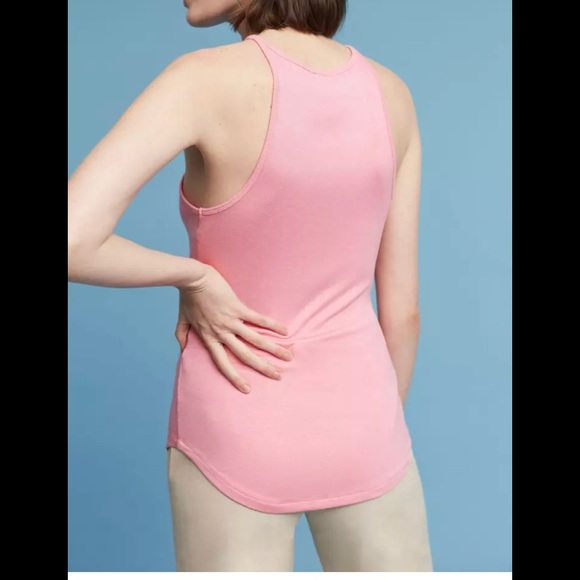 ANTHROPOLOGIE LILKA PINK SLEEVELESS RIBBED SOFT TANK TOP - Picture 3 of 4